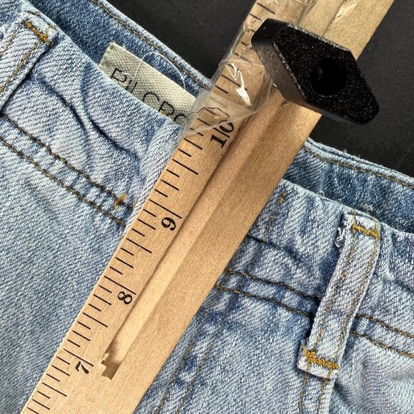 Pilcro Jean Women 27x27* Adi Mid Rise Flare Crop Light Blue Raw Hem Denim Tag 24 - Picture 15 of 16